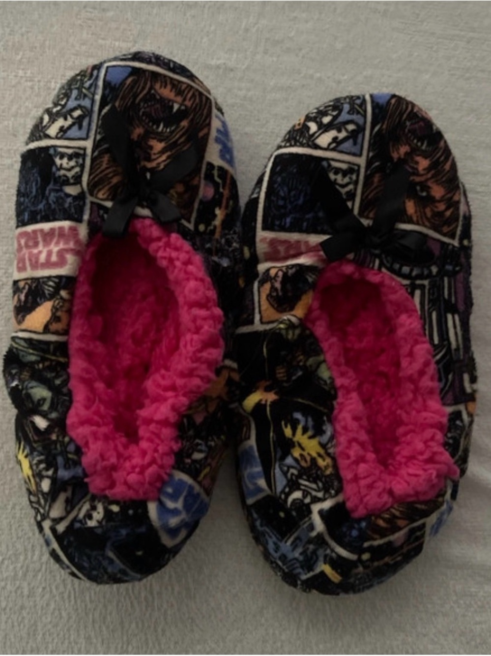 Kids' Star Wars Graphic Slipper One-Piece - Pink Lined